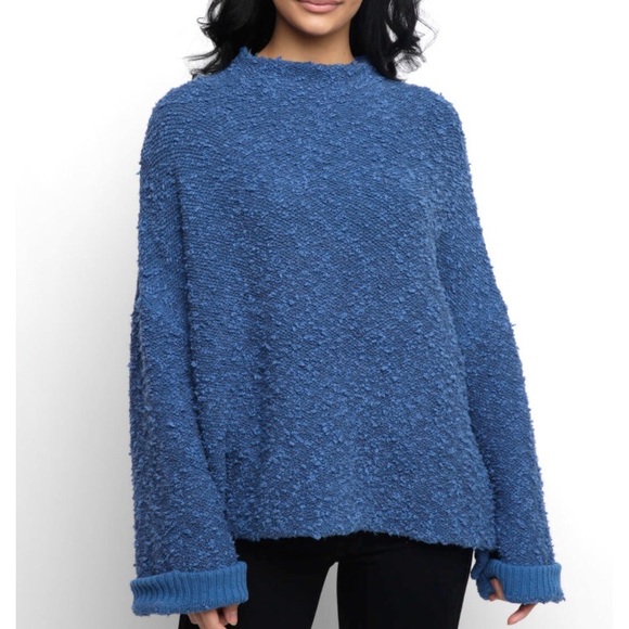Free People Sweaters - Cuddle up Blue Pullover